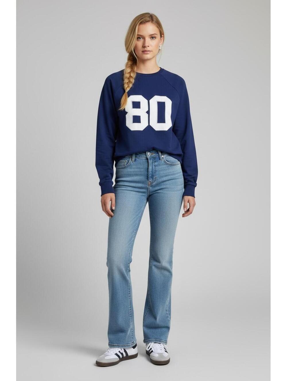 🔥 NWT Edikted 80 Oversized Long Sleeve Tee in Navy Blue, Size Small 🔥